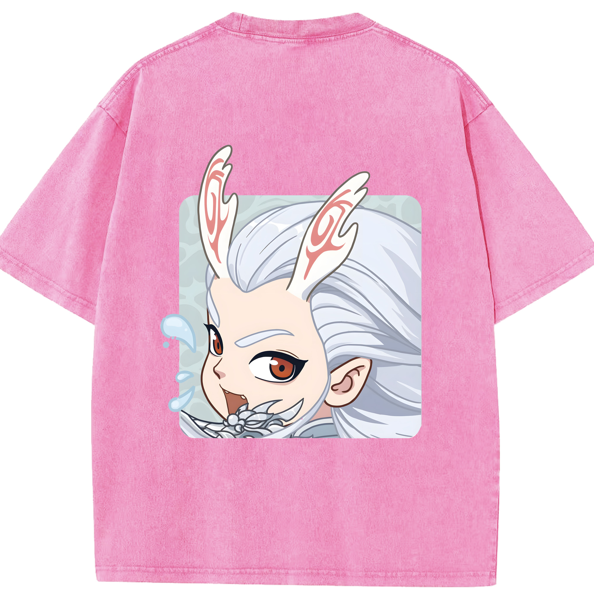 （画像用） Ne Zha 2 ナタ 魔童の大暴れ 綿100% ヴィンテージ風 半袖Tシャツ（背面プリント）
